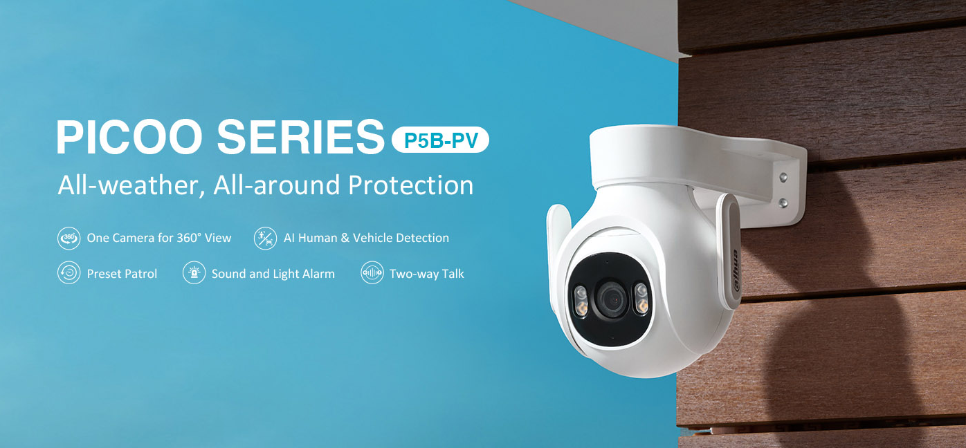 5MP Outdoor Fixed-focal Wi-Fi Pan & Tilt Network Camera | P5B-PV